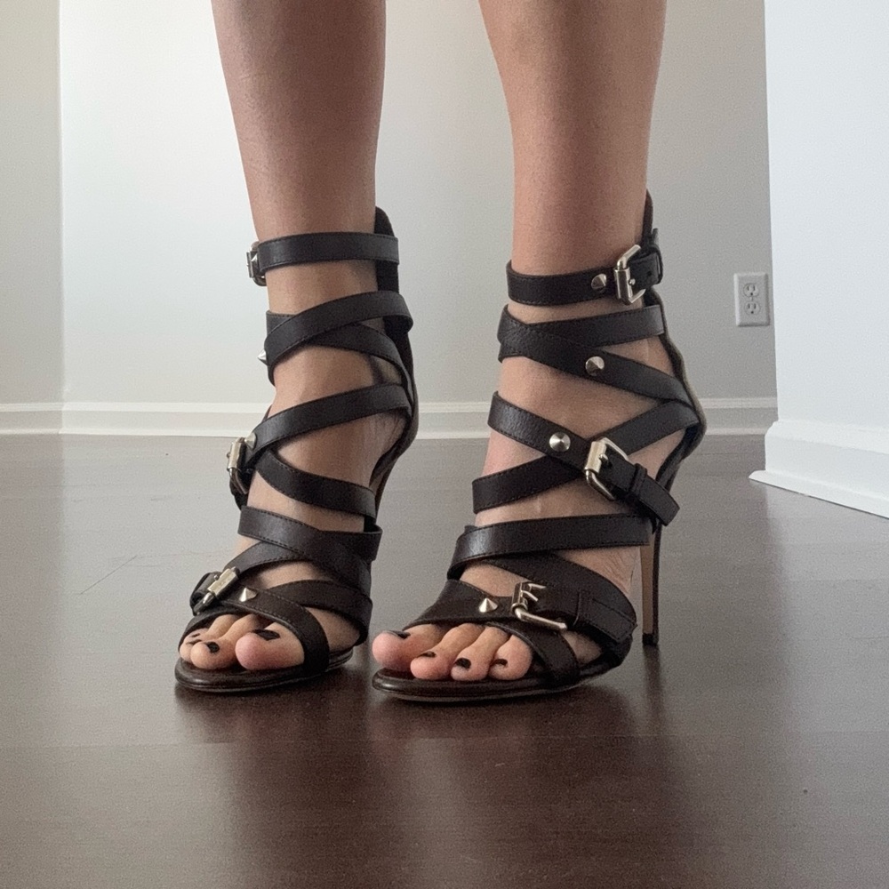 Giuseppe Zanotti Elegant Brown Strappy Heels size EU 40